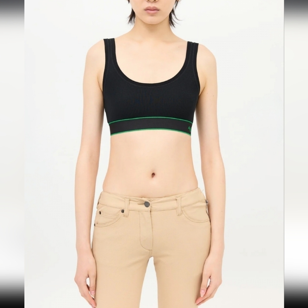 Bottega Veneta Fine Ribbed Skin Bralette Black XS Made in Italy